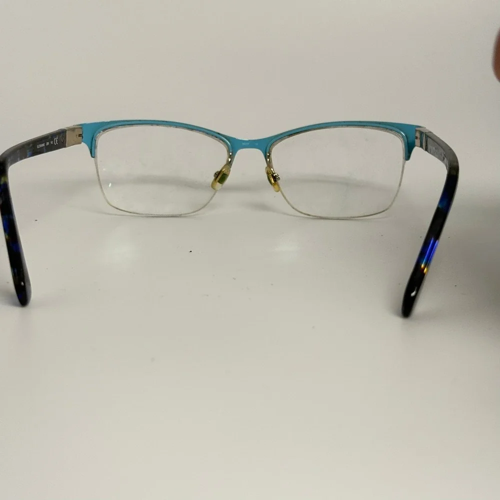 Kate Spade New York Glorianne Blue Tortoise Semi-Rimless Cat Eye Eyeglasses 140